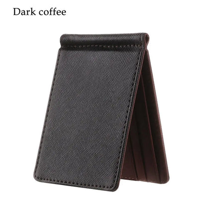 PU Leather Men Wallet ID Card Holder Money Clips Sollid Thin Wallet Short Skin Wallets Purses For Men Purses