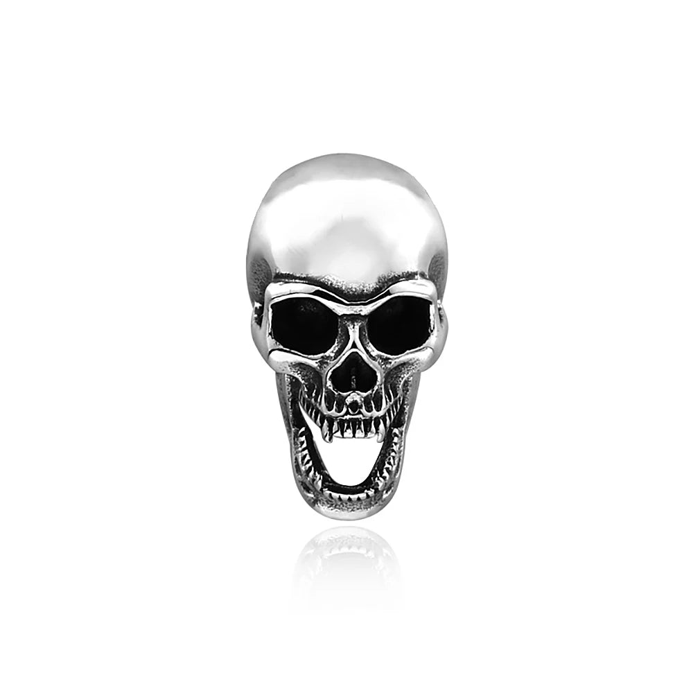 Gothic Vintage Stainless Steel Skull Pendant Necklace For Men Women Punk Skull Bottle Opener Necklace Biker Jewelry Accessories