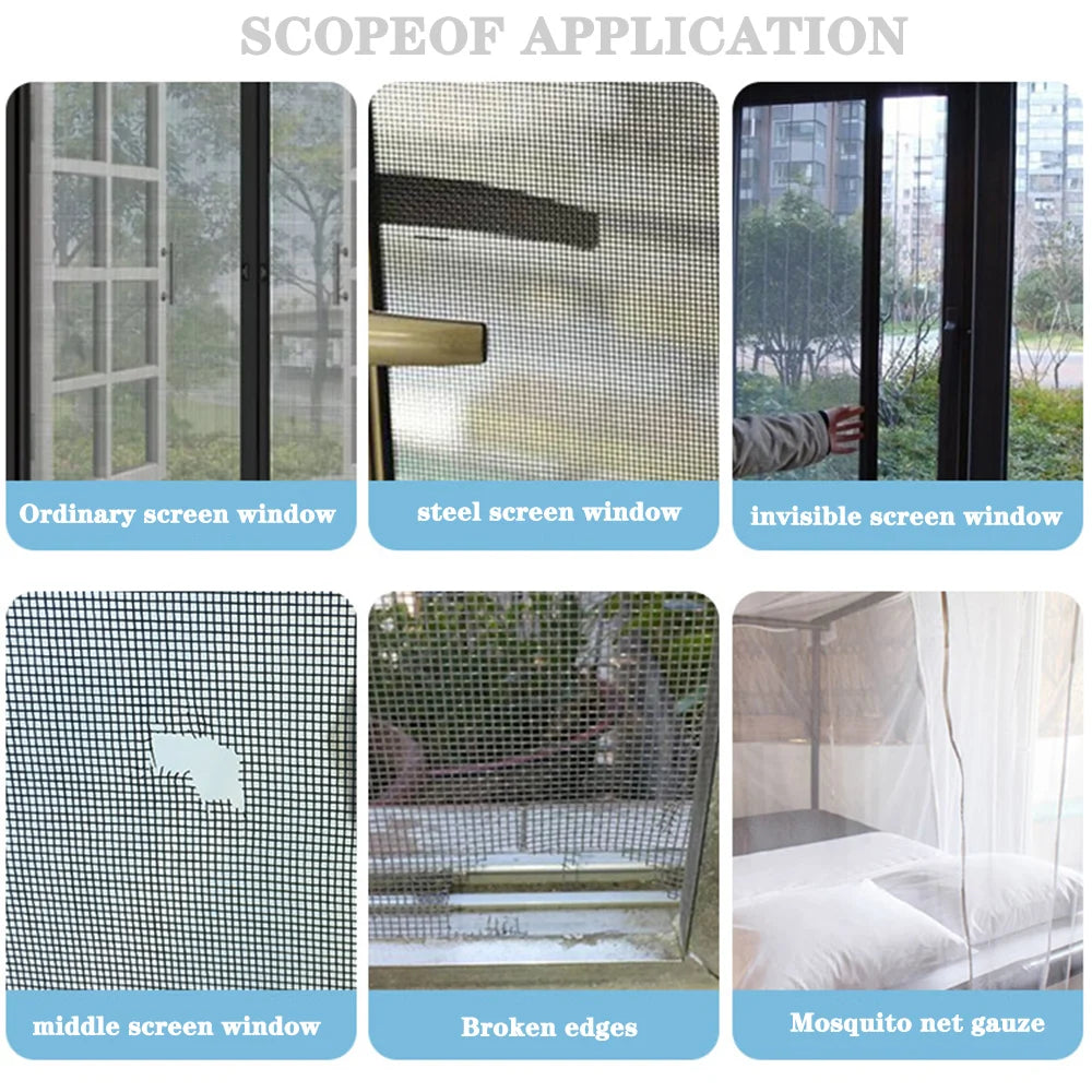 Waterproof Window Screen Repair Tape – Self‑Adhesive Anti‑Insect Mesh Patch