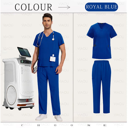 Multilcolors Beauty Work Clothes Hospital Nurse Uniforms Medical Scrub Set Women Men Clinical Clothes Dental Surgery Accessories