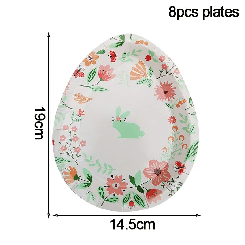 Happy Easter Party Supplies – Bunny, Carrot & Egg Paper Plates for Kids’ 1st, 2nd & 3rd Birthday Decorations