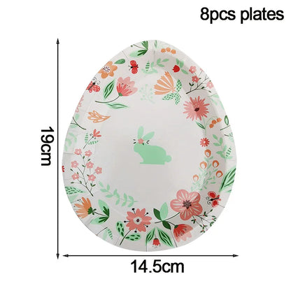 Happy Easter Party Supplies – Bunny, Carrot & Egg Paper Plates for Kids’ 1st, 2nd & 3rd Birthday Decorations