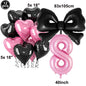 Giant Black Pink Bow Balloon Coquette Birthday Party Decorations Bowknot Balloon for Girls Baby Shower Bridal Wedding Supplies