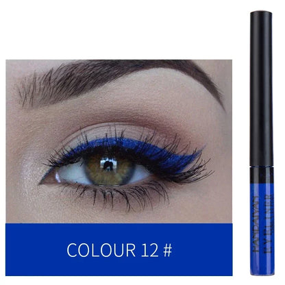 12 Colors Colorful Liquid Eyeliner Pencil Waterproof Long-Lasting  Quick-Dry No Blooming Blue Pink Eye Liner Pen Cosmetics Tools