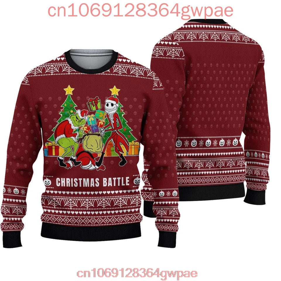 Jack Skellington and Sally Ugly Sweater Men's Women's Tops The Nightmare Before Christmas Ugly Christmas Sweater