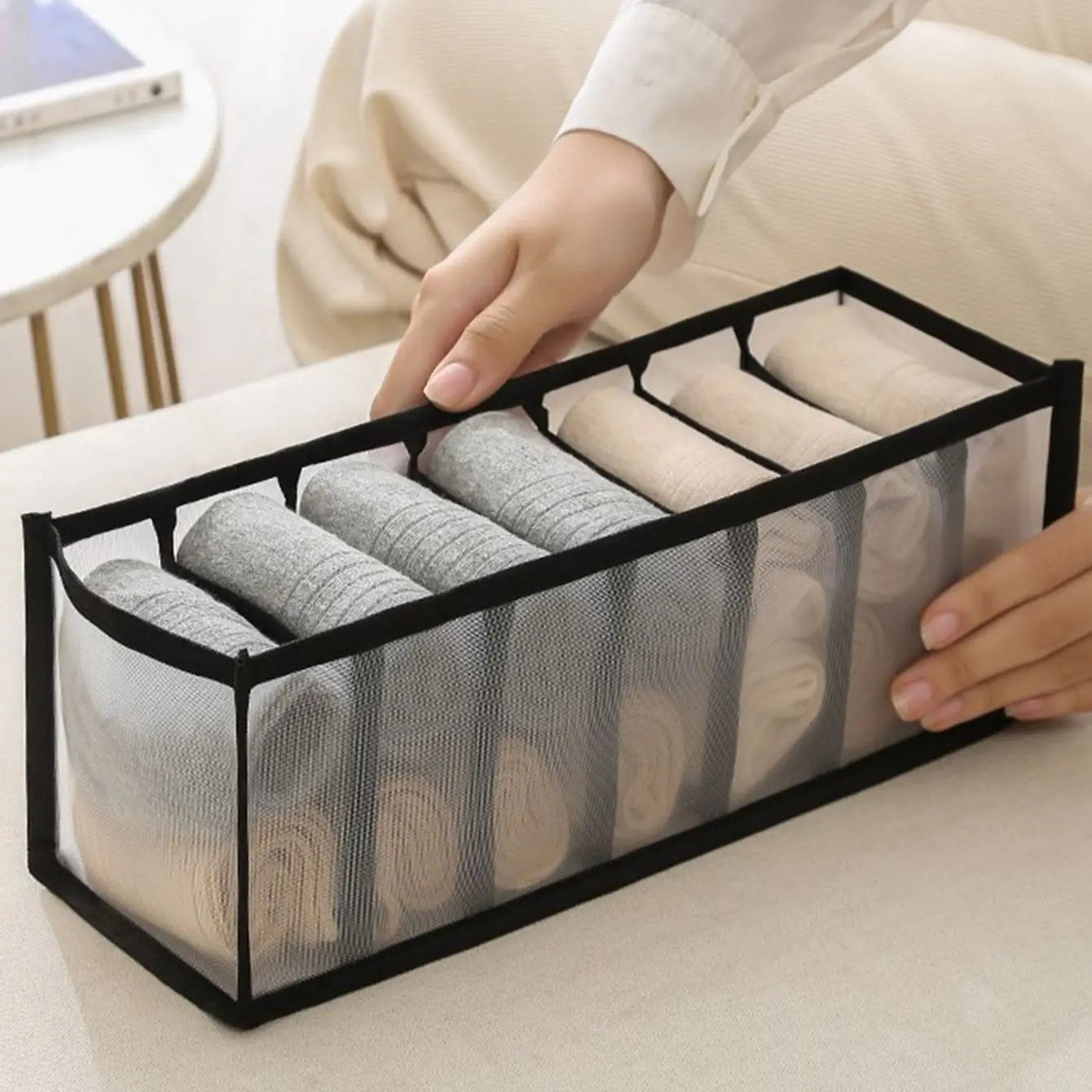 1PC- Closet Organizer for Socks Home Separated Underwear Storage Box 7/9/11 Grids Jeans Bra Organizer Foldable Drawer Organizer