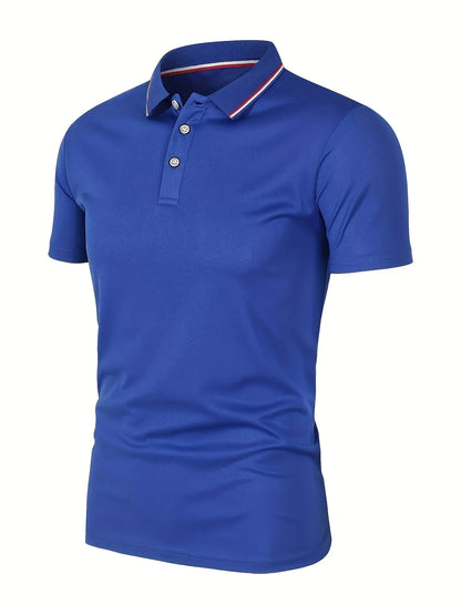 Men's Casual Breathable Solid Color High Quality Short Sleeve Polo Shirt