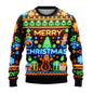 Neon Snowman Graphic Sweatshirts 2025 Merry Christmas 3D Printed Ugly Sweater For Women Clothing Snowflake Gifts Boy Tracksuit