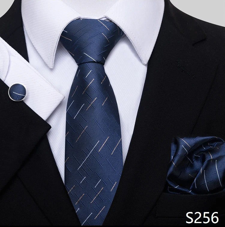 Necktie Pocket Squares Cufflink Set