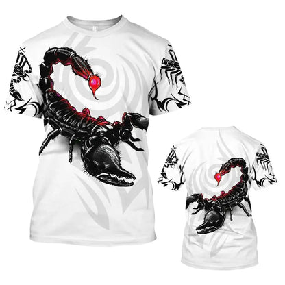 Men’s 3D Scorpion Print T‑Shirt – Summer Casual Oversized Tee