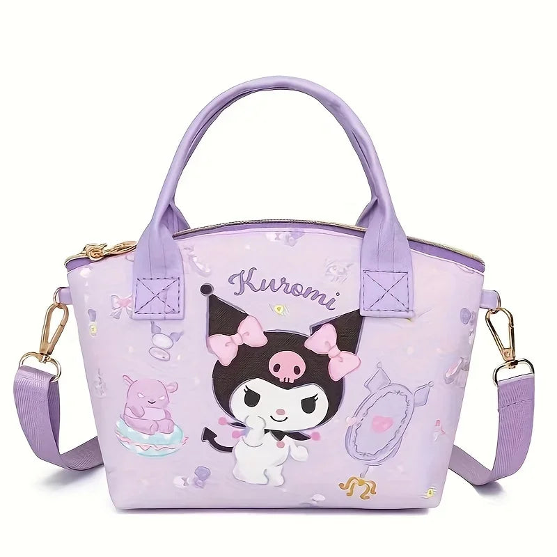 Lovely Sanrio Cinnamoroll Hello Kitty Tote Handbag Stylish Versatile with Adorable Kuromi Mymelody Prints Perfect Shoulder Bag