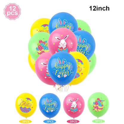 Easter Bunny Foil Balloon Cute Rabbit Chicken Egg Cartoon Carrot Foil Balloon Kids Happy Easter Gift Girl Baby Shower Decoration