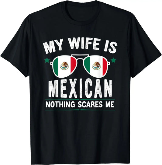 Mens Funny My Wife Is Mexican, Proud Husband Mexico Heritage T-Shirt