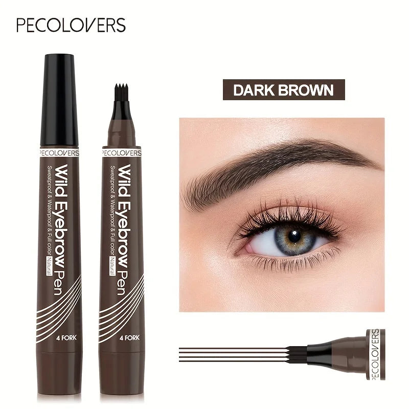 1pc Eyebrow Pencil Waterproof 4 Split Tip 6 Colors