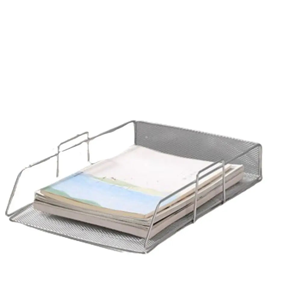Single‑Layer Stackable File Tray – Durable A4 Desktop Document Organizer for School & Study Spaces