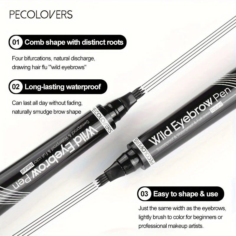 1pc Eyebrow Pencil Waterproof 4 Split Tip 6 Colors