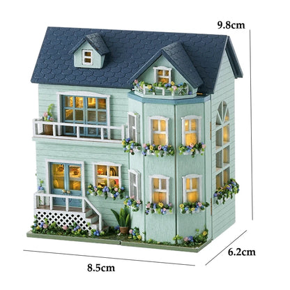 DIY Wooden Doll Houses Mini Assembly Handmade Small House Creative Scene Decoration DollHouse For Toys Birthday Gifts