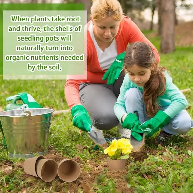 20-200PCS 3.15 Inch Peat Pots for Seedling Outdoor Garden Germination Nursery Pots  Pulp Biodegradable Seed Starter Pots Kits