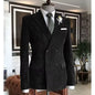 Men’s Slim‑Fit Corduroy Double‑Breasted Suit Set