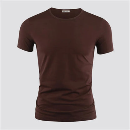 Men's Pure Color V Collar Short Sleeved T-Shirt
