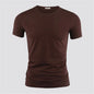 Men's Pure Color V Collar Short Sleeved T-Shirt