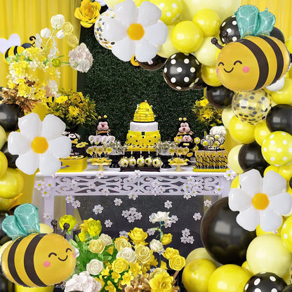 Cute Bee 32‑Inch Gold Number Balloon Garland Set for Kids’ Parties