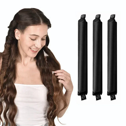 Heatless Satin Hair Curling Rod Headband – No‑Heat Soft Sleep Rollers for Effortless Lazy Curls