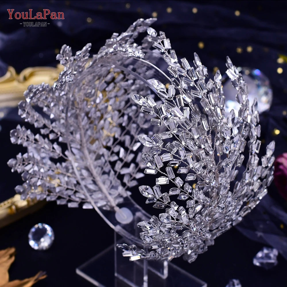 Luxury Bridal Rhinestone Headband: Elegant Wedding Tiara and Pageant Hairpiece