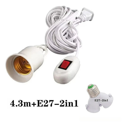 E27 LED Lamp Base with Switch – Universal Screw Socket Adapter for DIY Lighting