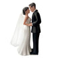 Anniversary & Wedding Couple Cake Topper – Elegant White/Black PVC Bride & Groom Figurines
