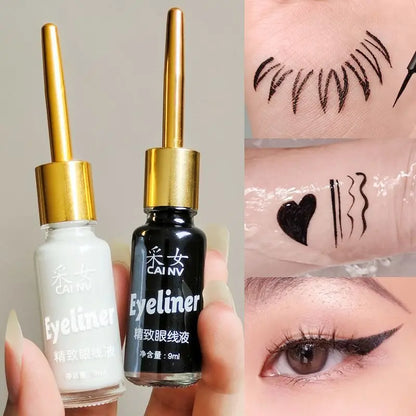 9ml Liquid Eyeliner Black White 0.01mm Super Slim Waterproof Quick Dry Long Lasting Color No Smudging Eyeliner Pencil Eye Makeup
