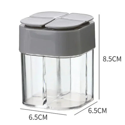 4 In 1 Spice Salt Pepper Transparent Seasoning Shakers jar Gadget with Cover