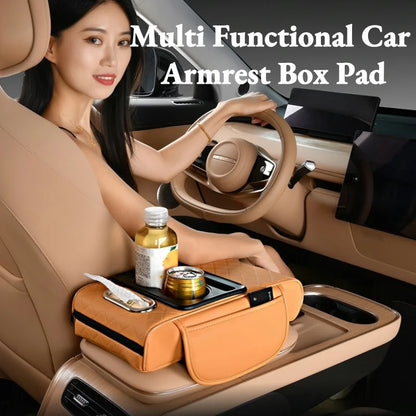 Auto Center Console Armrest Cushion With 2 Cup Holder Armrest Heightening Pad Auto Amrest Pillow Cover Pad for All Seasons