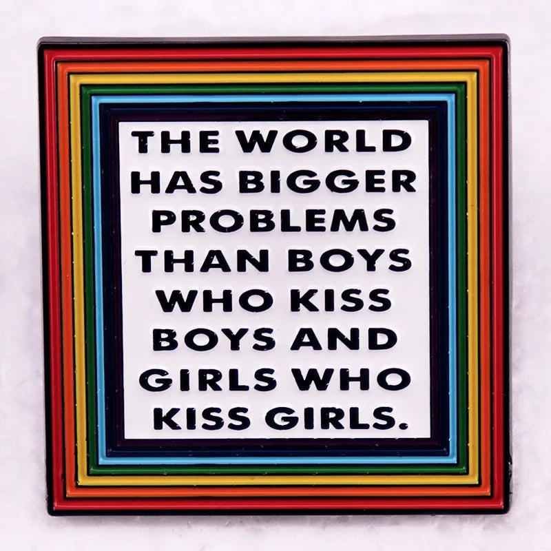 Rainbow LGBT Encourage Letters Metal Enamel Badge Gay Lesbian Asexual Transgender Adaptive Lapel Pin Jewelry Gifts Accessories