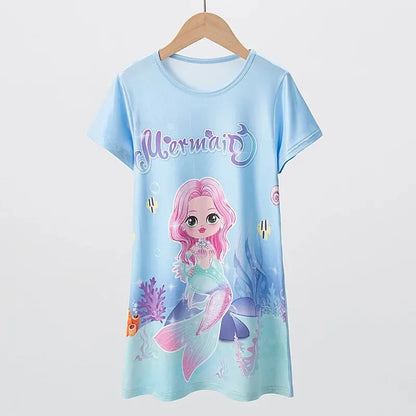 1/2 Piece Summer Children's Dress Girl Sweet And Lovely Casual Fashion Dress Comfortable And Versatile Knee-length Home Dress