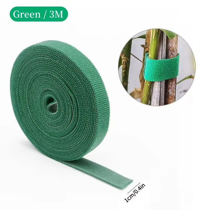 3 Rolls Green Garden Twine Plant Ties Nylon Plant Bandage 3 Meters Garden Hook Loop Bamboo Cane Wrap Support Garden Accessories