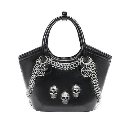 Devil Fashion Gothic Bucket Bag – Portable Punk Crossbody Handbag for Women