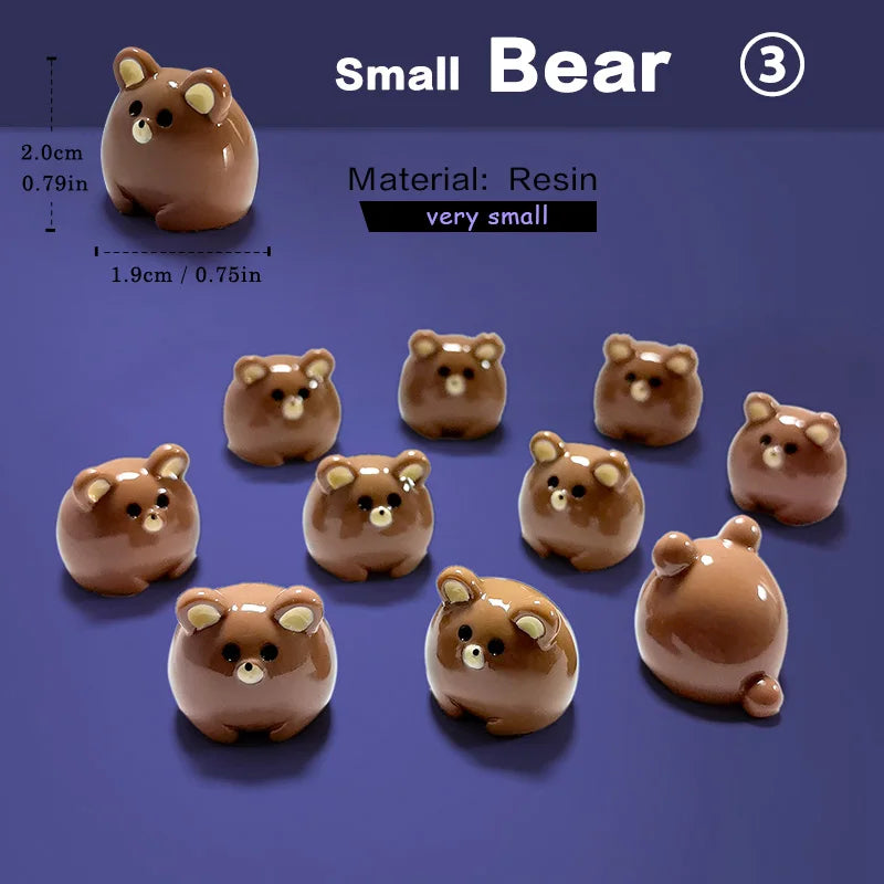 10Pcs Easter Rabbit Dinosaurs Capybara Duck Fox Pig Cat Turtle Frog Bird Figurine Miniature Fairy Garden Decoration Accessories