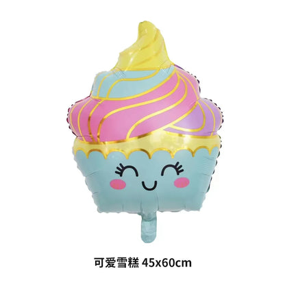 32Inch Donut globos Foil Balloon Fruit Ice Cream Helium Balloon Birthday Party Decoration Kids Toy Sweet Digital baby shower