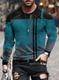 Fashion Trend Men's Crew-neck Long Sleeves Cross 3D Printed Men's Casual Pullover T-shirt Casual All-match Men's Top S-5XL