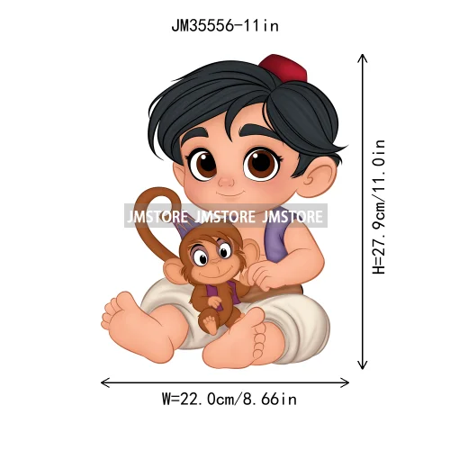 Love Cute Cartoon Little Baby Princess Girls Character Iron on DTF Transfers Washable Stickers Ready to Press for Clothes Bags