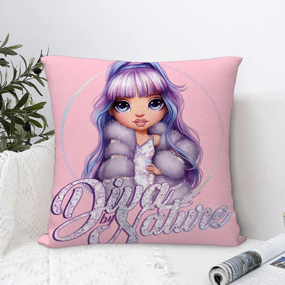 R-Rainbow High Doll Pillow Case Sofa Decorative Home Double-sided Print Plush Square Throw Pillow Covers Cushion Decor Cover