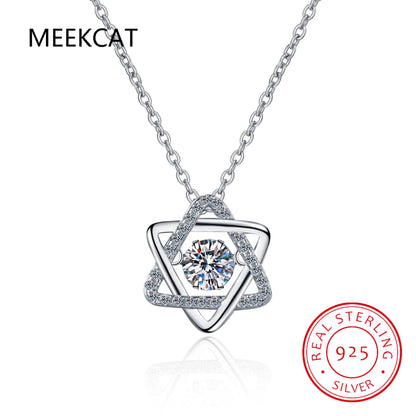 Mothers Days Gifts Star Of David 3ct Moissanite Necklace Pendant For Women Certified Silver 925 Jewelry