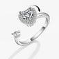 Fidget Spinner Ring Anxiety for Women Multiple Crystal Flower Eye Butterfly Animal Ring Rotate Anti Stress Wedding Jewerly