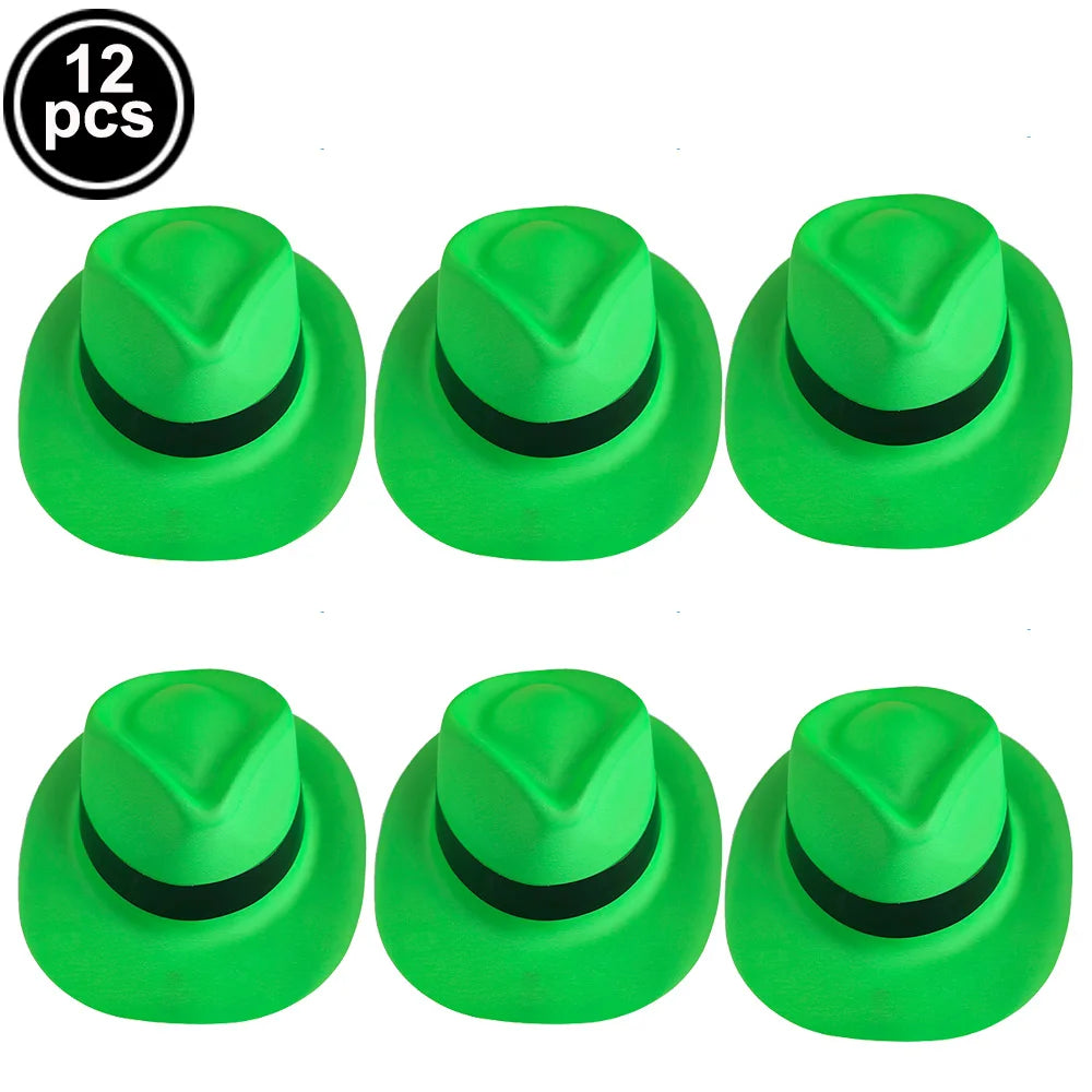 UV Neon Glow Party Hats – Blacklight Fluorescent Plastic Hats for Kids & Adults