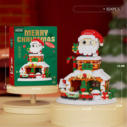 Christmas Micro Building Block Series Santa Claus Reindeer Puzzle Assembling Bricks Table Decoration
