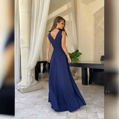 Spring Summer Elegant Women's Casual Dress New Fashion Evening Party Sexy V-neck Long Off Shoulder Women's Prom Dresses