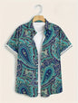 Men’s 3D Paisley Hawaii Shirt – Oversized Boho Summer Top