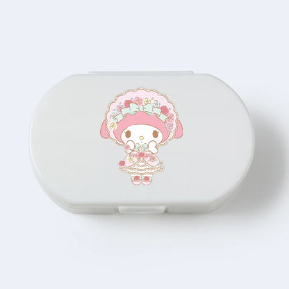 Cartoon Hello Kitty My Melody Plastic Pill Box Mini Tablet Case Anime Kawaii Portable Travel Medicines Storage Case Container