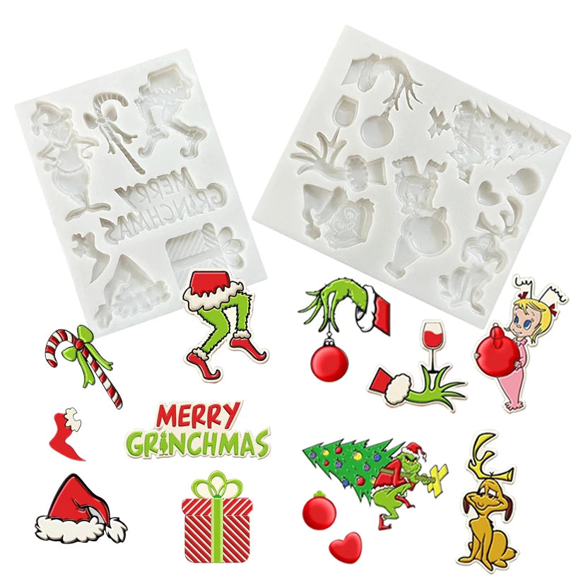 Candy Cane Christmas Box Silicone Sugarcraft Mold Chocolate Cupcake Baking Mould Fondant Cake Decorating Tools